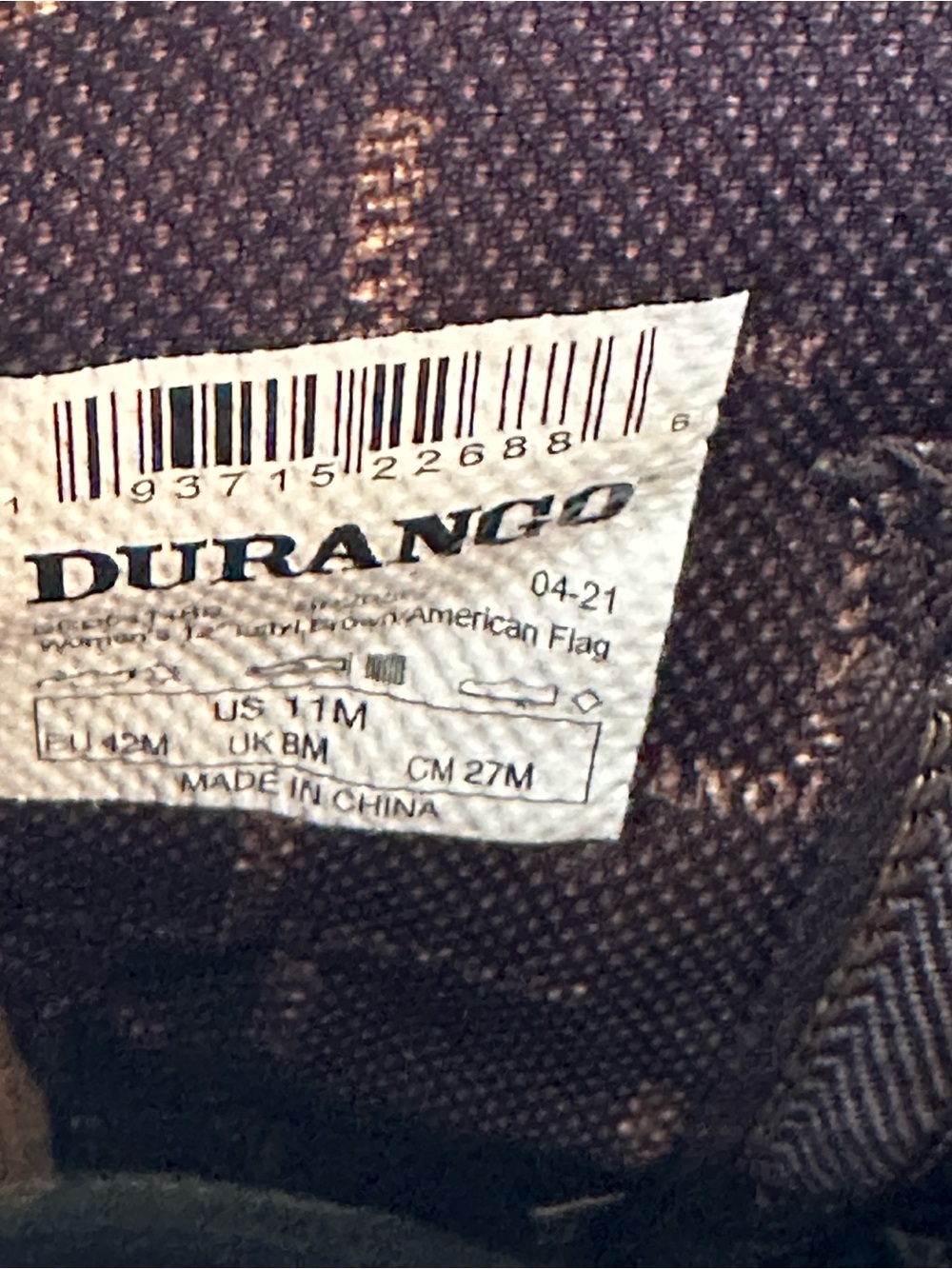 Durango Brown Red and Navy Western Heeled Boots - Picture 8 of 8